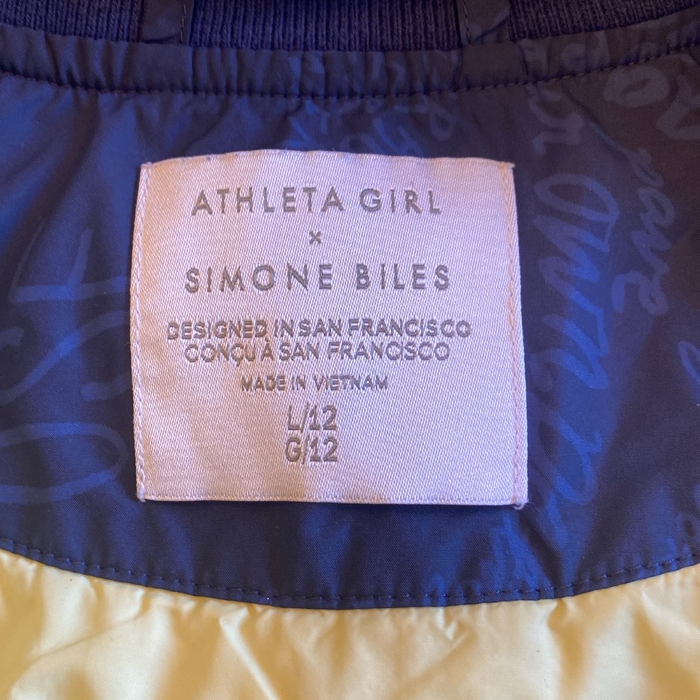 Athleta Girls x Simone Biles SB Convertible Jacket "Use Your Voice" Large 12